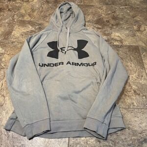 Under Armour Women's Gray Fleece Hoodie Sweatshirt Pullover Logo MD Athleisure